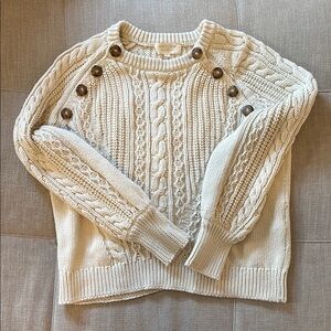 Sezane Cable Knit Cream Sweater